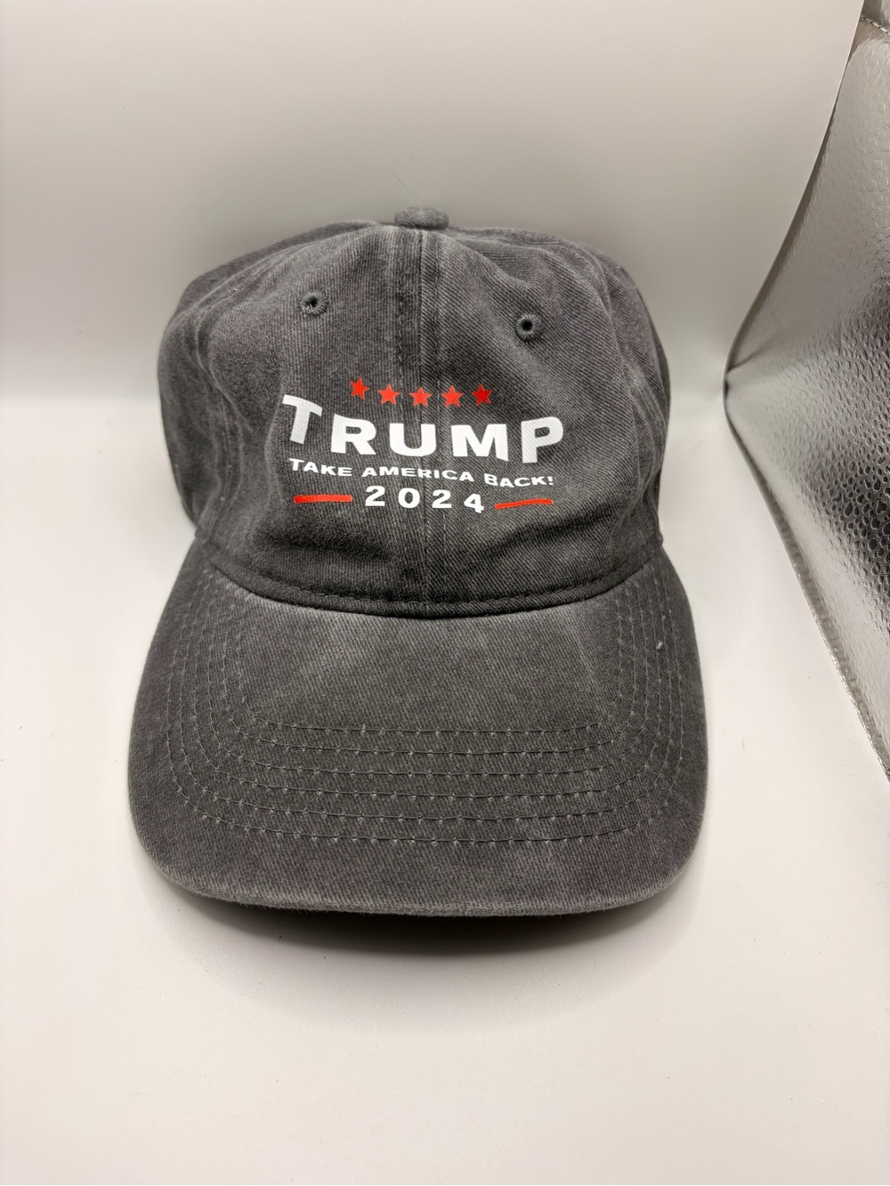 Gray 'Take America Back 2024' Embroidered Baseball Cap